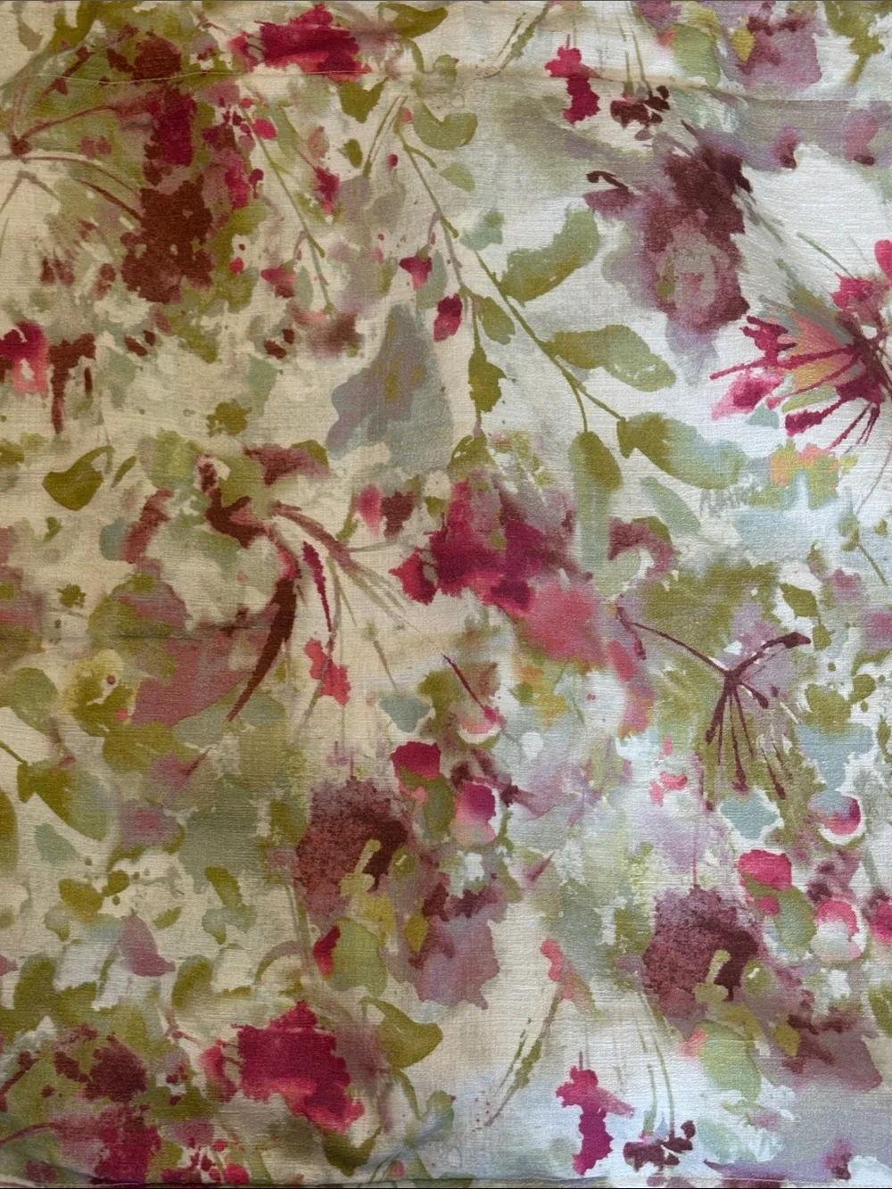 2 Standard Floral Watercolor pillow shams - Pink & Green